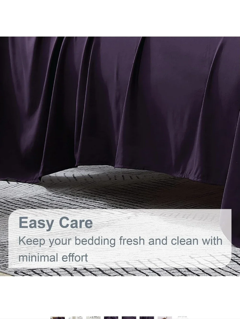 EaseHome Purple Full Size Sheets Set Deep Pocket to 18 inch Mattress 4 Piece